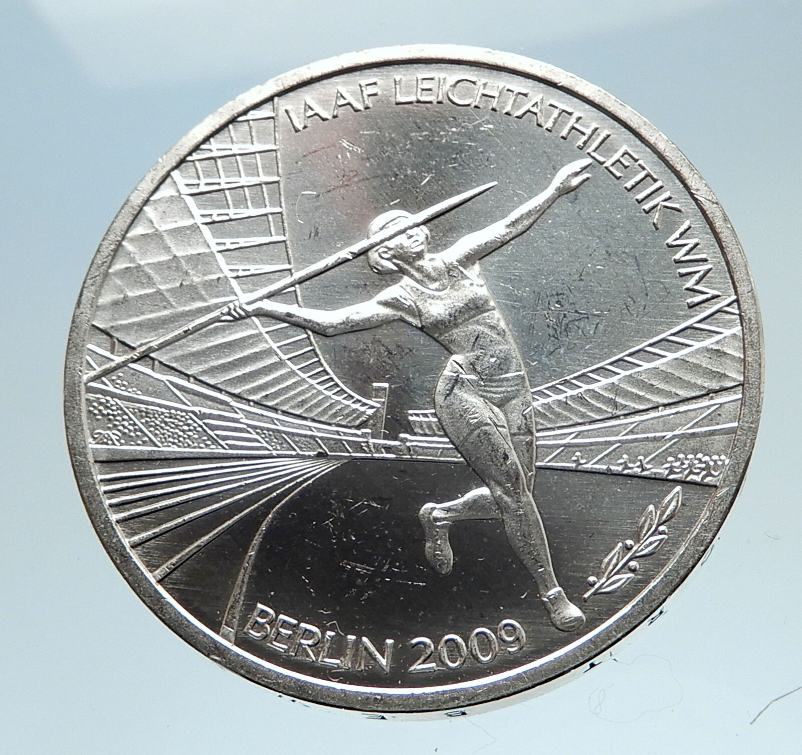 2009 GERMANY Berlin Javelin IAAF Champ Genuine Silver German 10 Euro Coin i75072