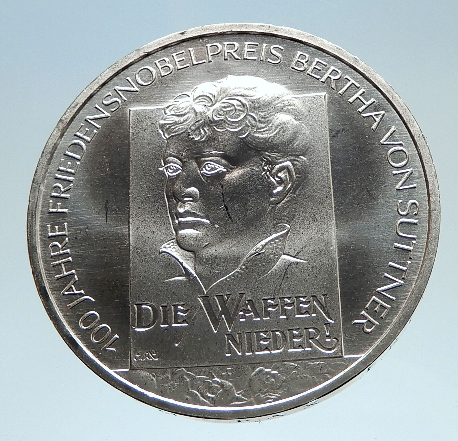 2005 GERMANY Author Pacifist Bertha von Suttner Genuine Silver 10EU Coin i75187