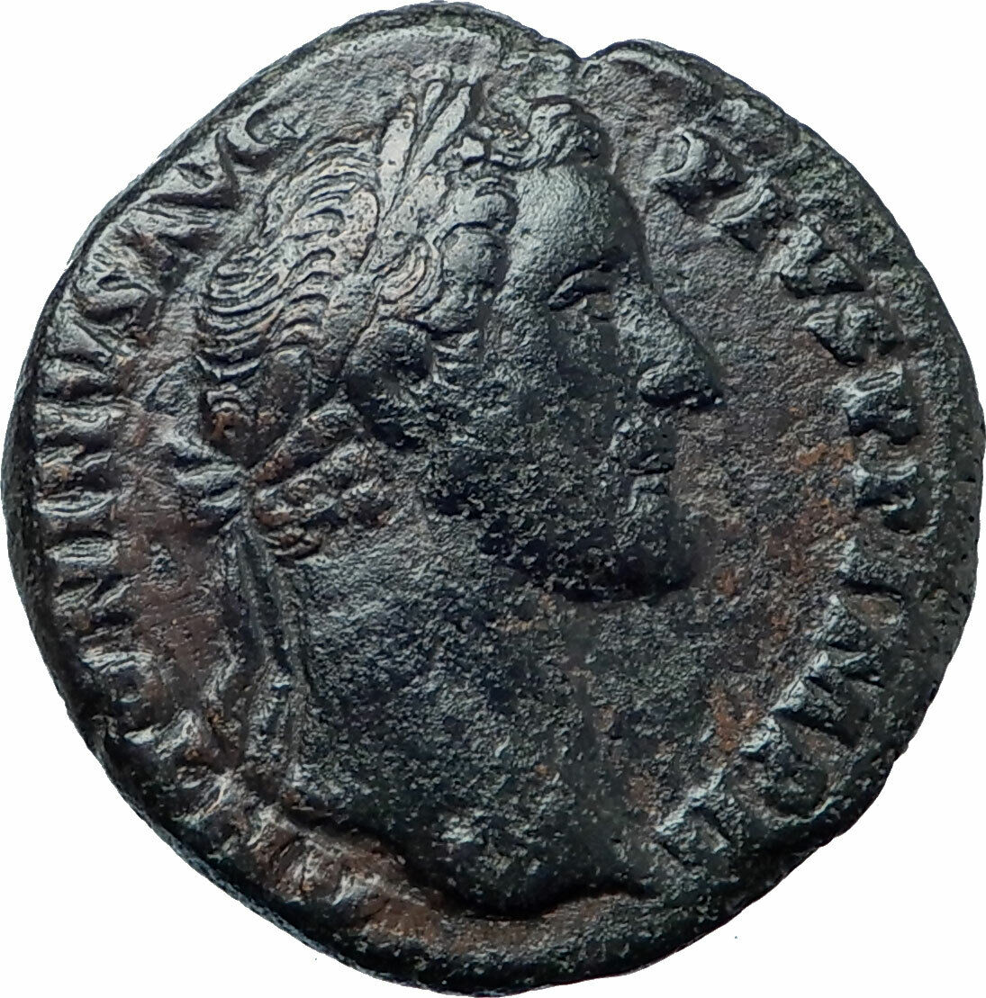 ANTONINUS PIUS Authentic Ancient 155AD Rome Genuine Original Roman Coin i77656