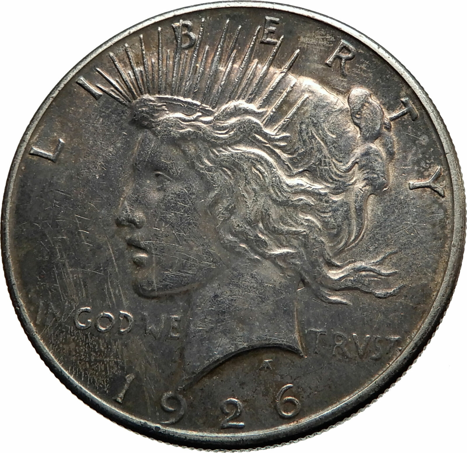 1926 US Antique Silver PEACE DOLLAR United States Coin w LIBERTY & EAGLE i77014