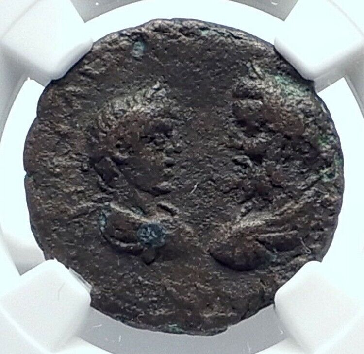 SEPTIMIUS SEVERUS & CARACALLA 208AD Berytus Phoenicia Roman Coin NGC i77657