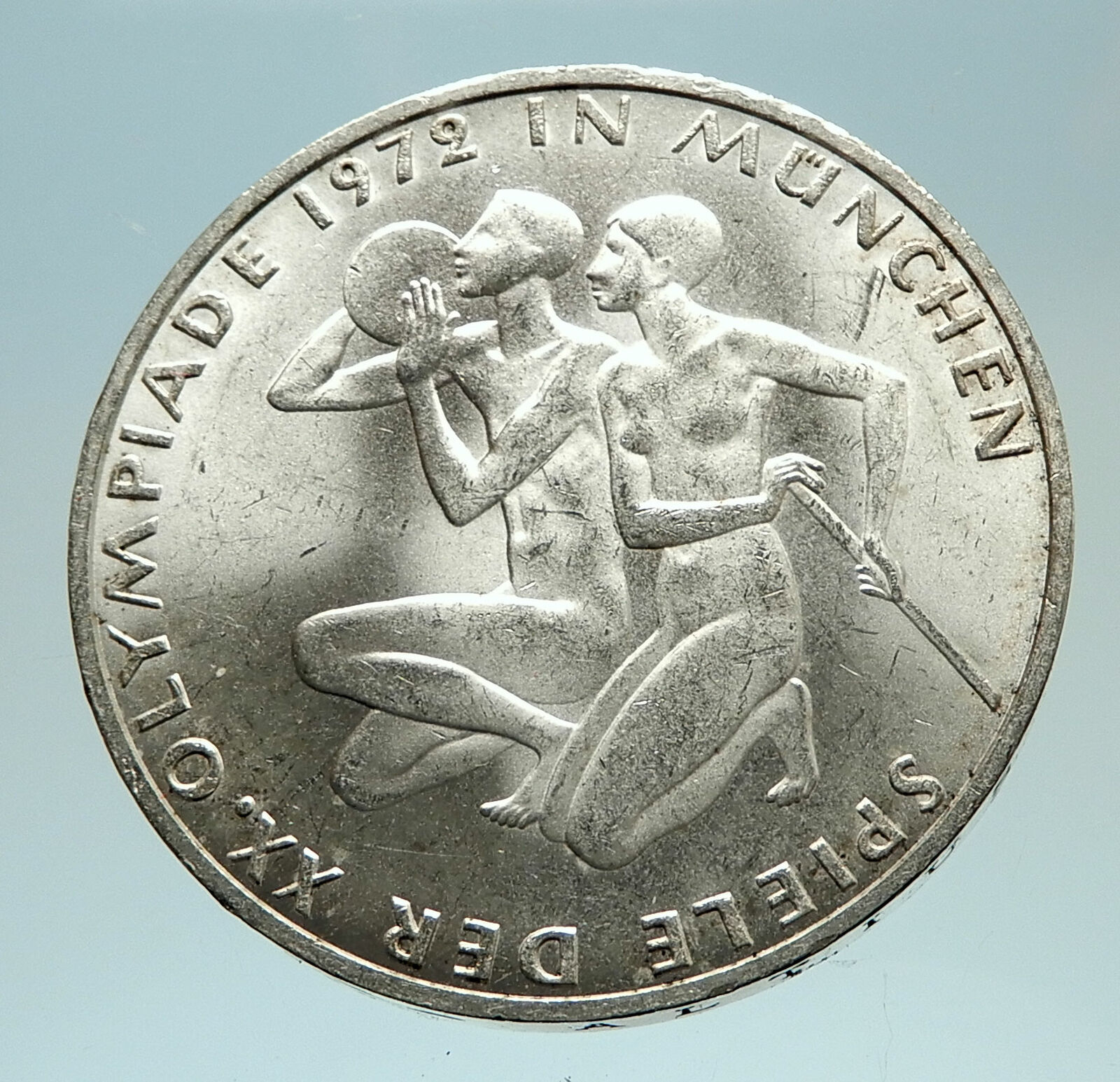 1972 Germany Munich Summer Olympics XX ATHLETES on 10 Mark Silver Coin i76821