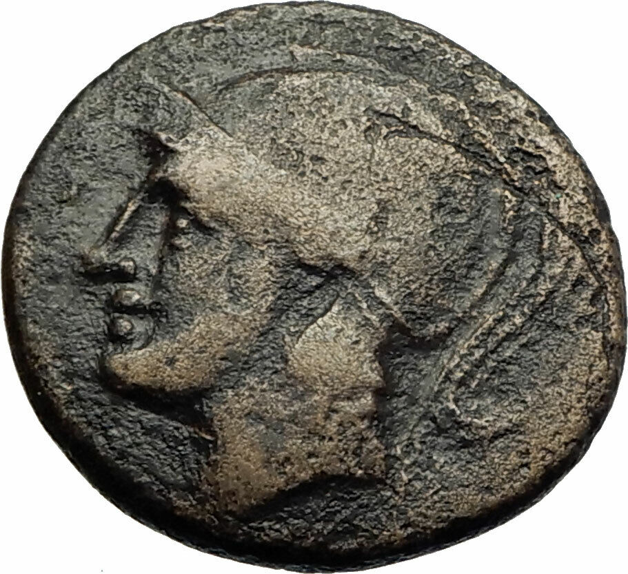 Akarnanian League Akarnania 250BC Athena River-God Archelous Greek Coin i77116