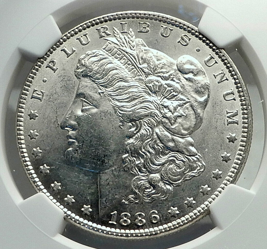 1886 UNITED STATES of America SILVER Morgan US Dollar Coin EAGLE NGC i79827