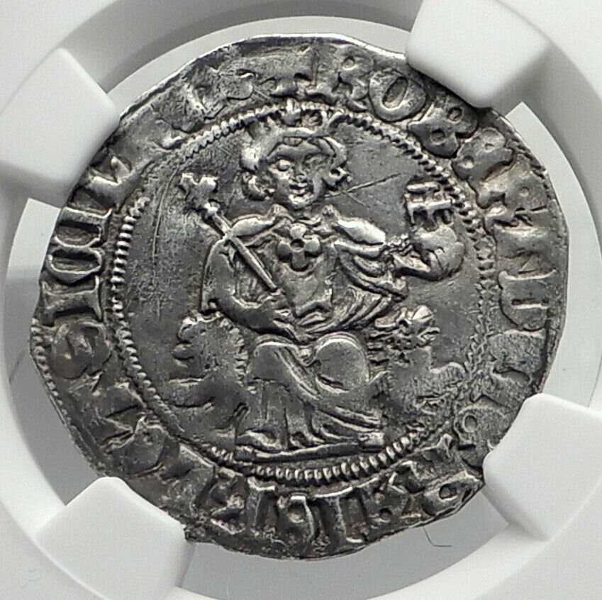 1309AD ITALY Naples King Robert D'Anjou of Anjou MEDIEVAL Silver Coin NGC i80403