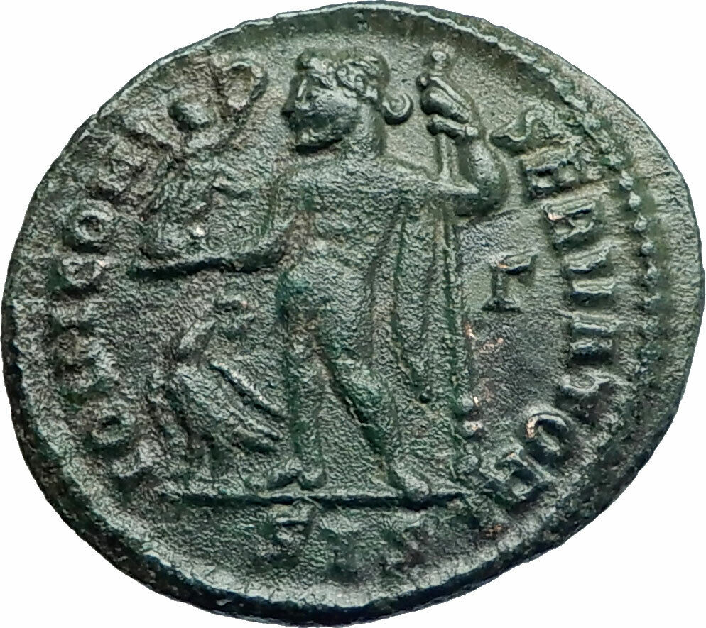 LICINIUS I Authentic Ancient 315AD Sisicia Roman Coin w JUPITER & EAGLE i79731