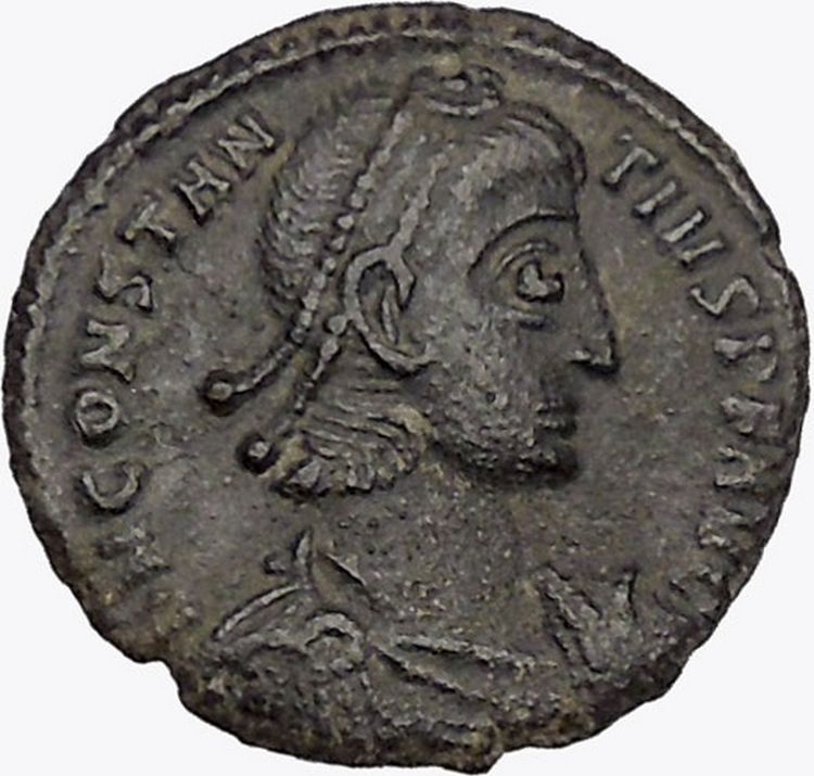 CONSTANTIUS II Constantine the Great son Ancient Roman Coin Battle Horse i42975