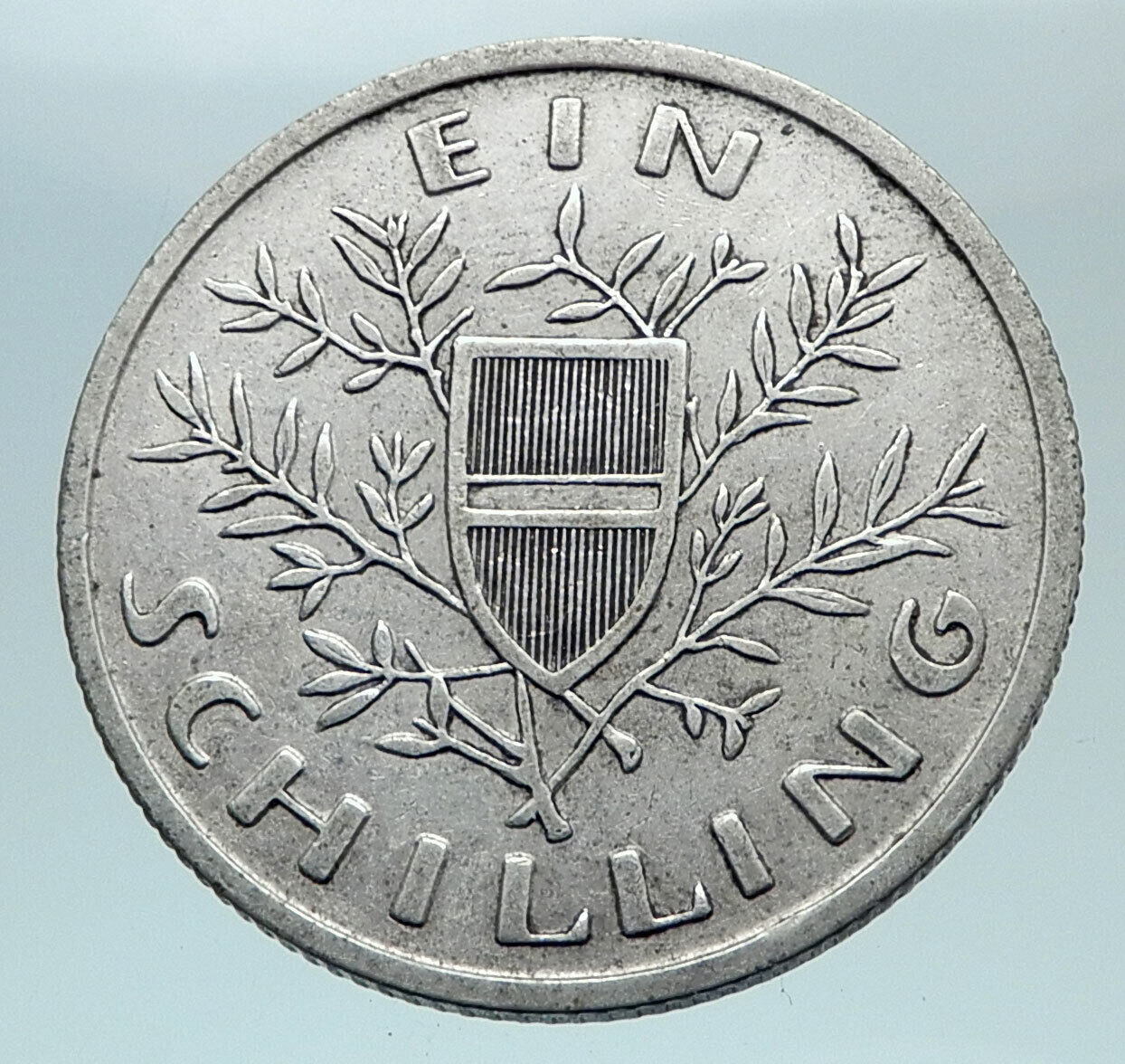 1926 AUSTRIA Parliament in Vienna Edelweiss Antique Silver Shilling Coin i80825