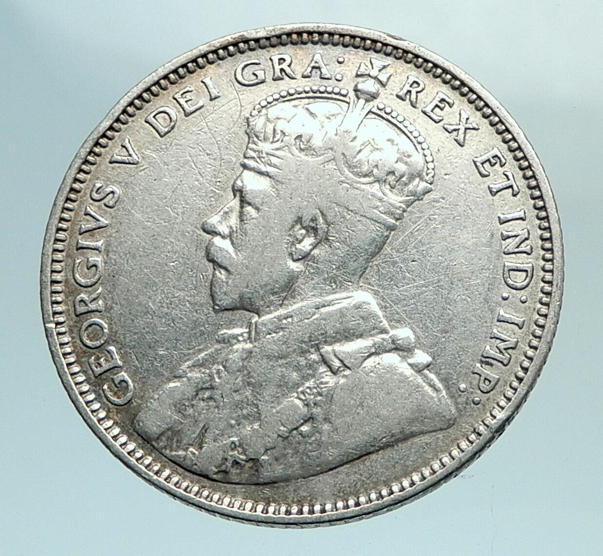 1912 CANADA UK King George V Newfoundland Antique SILVER 20 CENTS Coin i79577