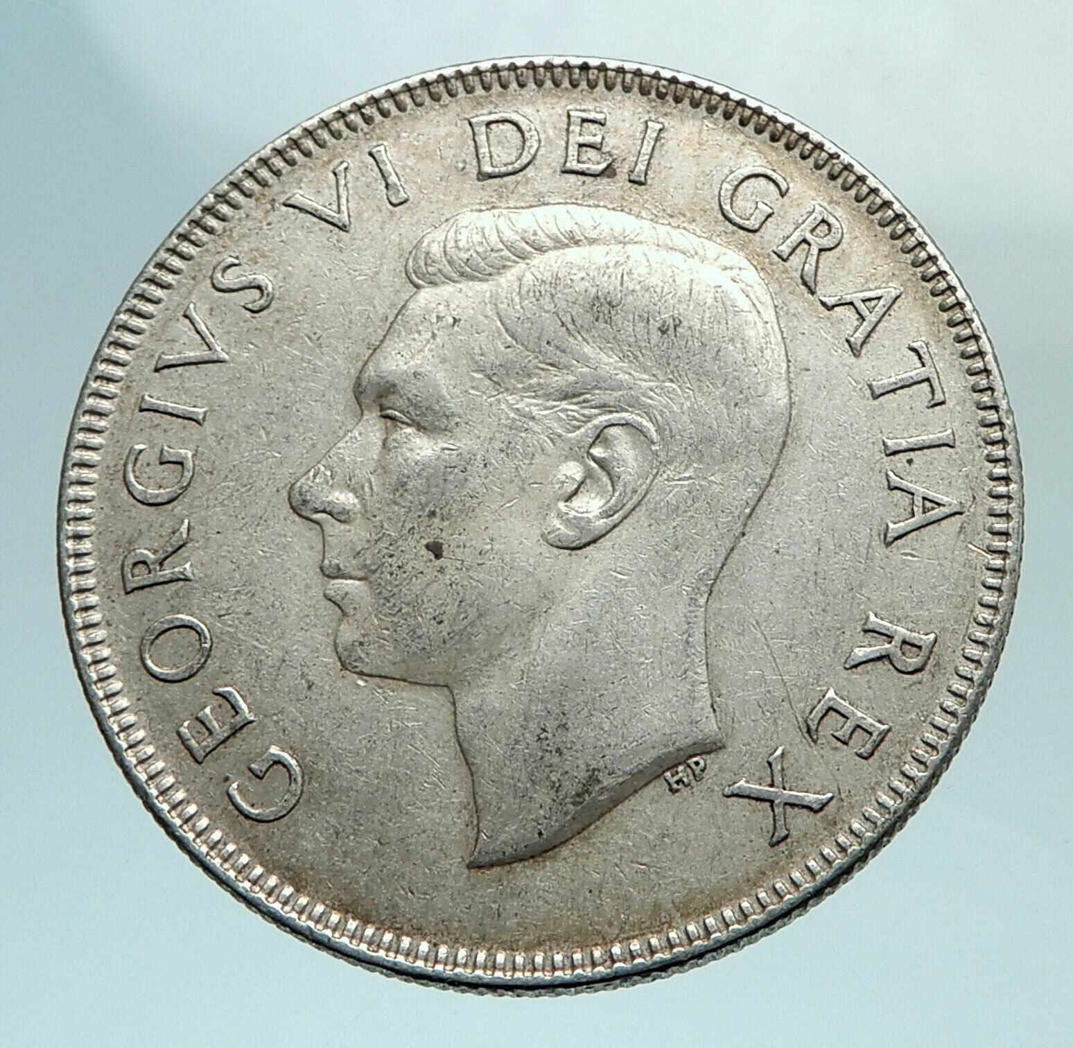 1949 CANADA UK King GEORGE VI Coat-of-Arms Large SILVER 50 Cents Coin i79580