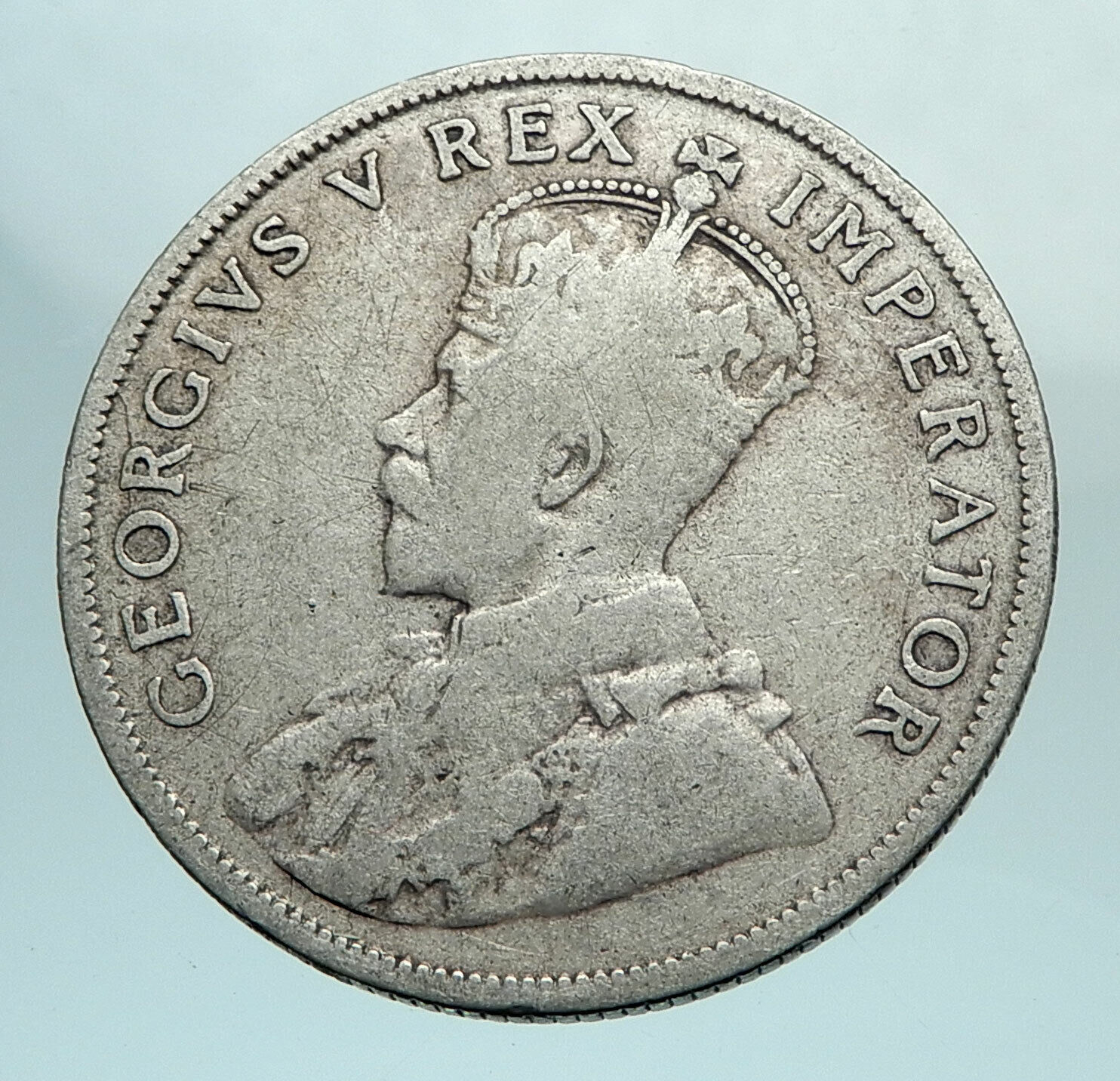 1932 SOUTH AFRICA under UK King GEORGE V Genuine Silver 2 Shillings Coin i79660