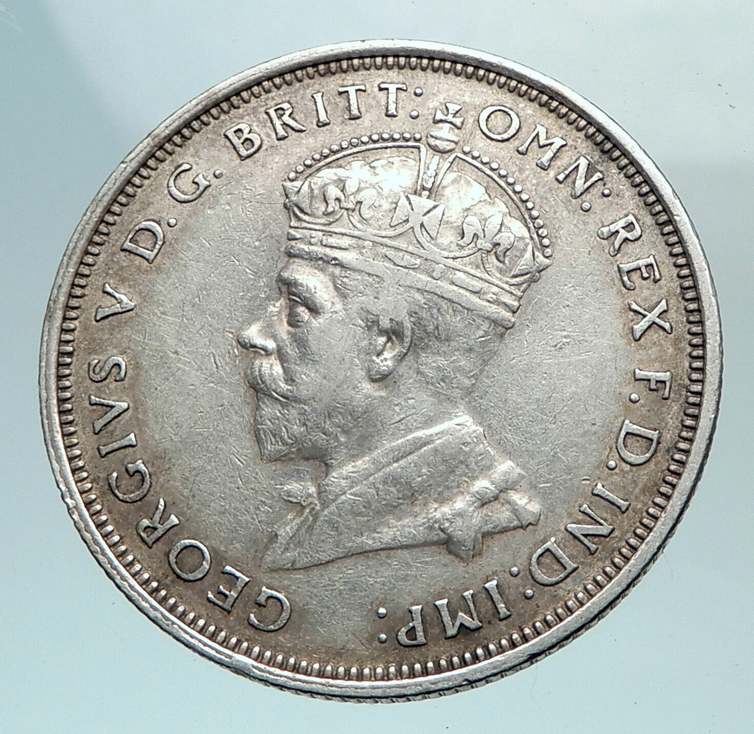 1927 AUSTRALIA UK King George V OLD PARLIAMENT HOUSE Silver Florin Coin i81083