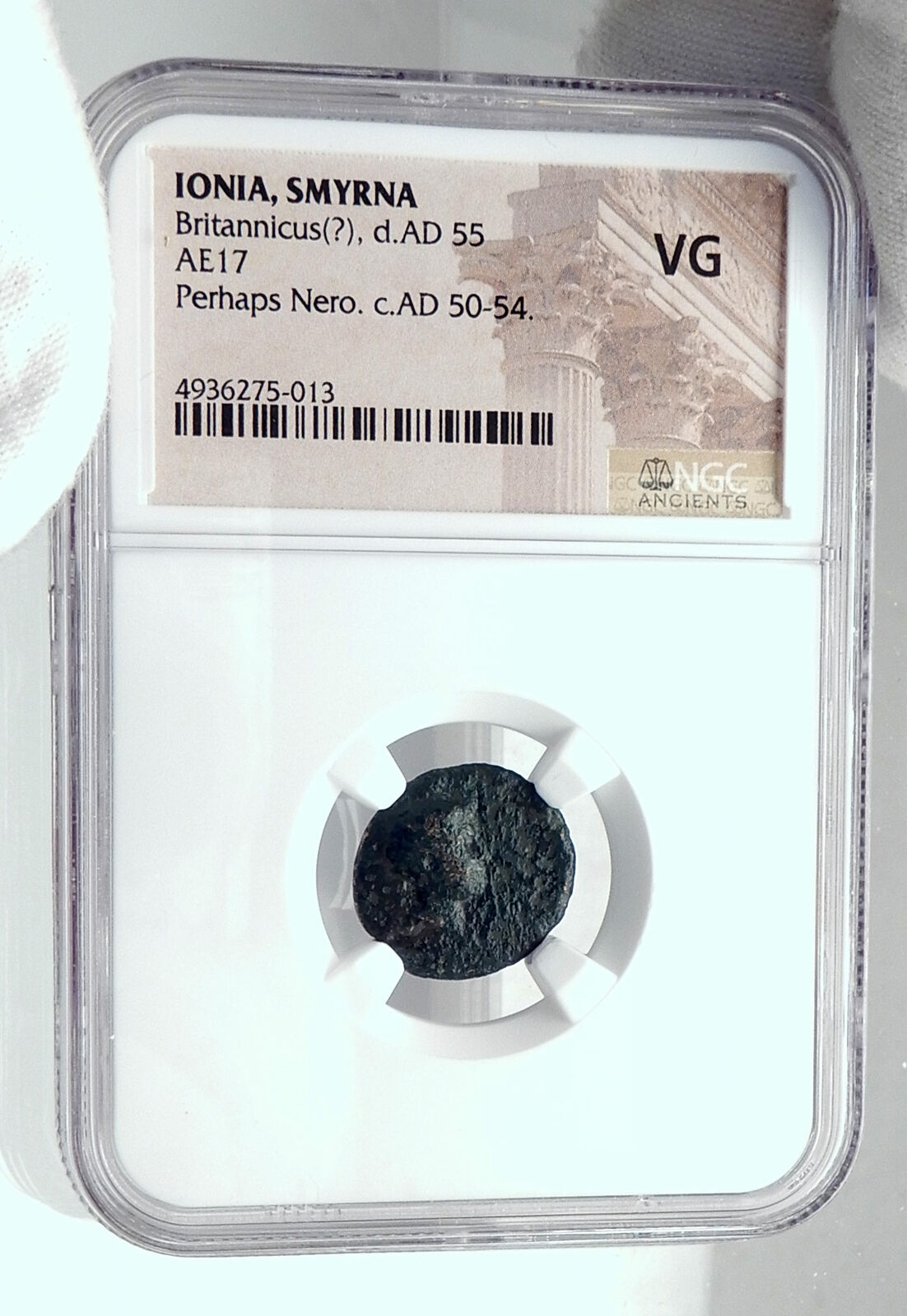 BRITANNICUS or NERO as Caesar Authentic Ancient 50AD Roman Coin NIKE NGC i81692