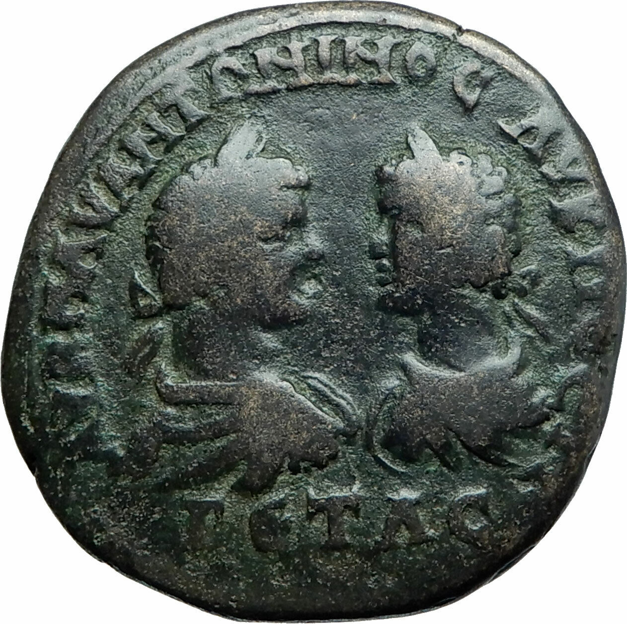 CARACALLA & GETA Rare Authentic Ancient Marcianopolis Roman Coin TYCHE i79134