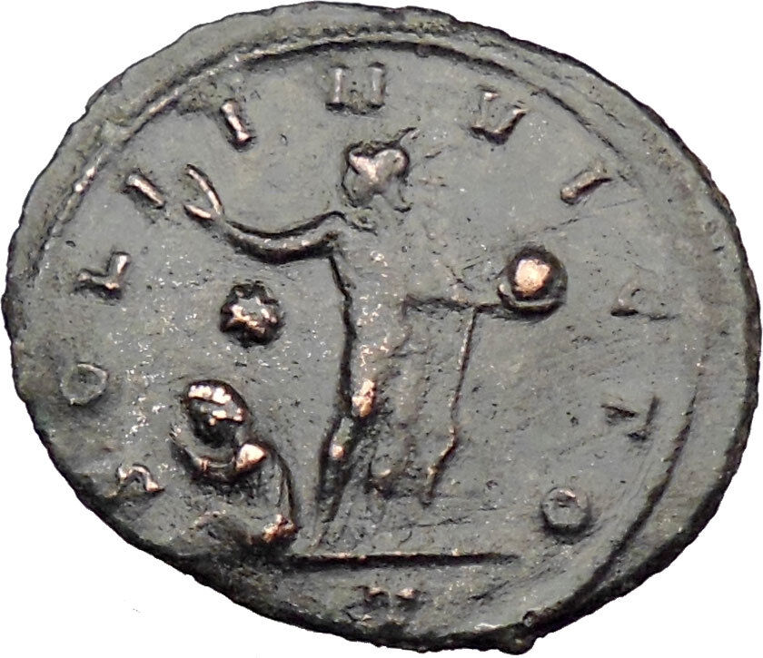 AURELIAN 274AD Milan mint ilvered Ancient Roman Coin Nude Sol Sun God i29701