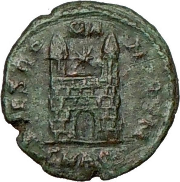 MAGNUS MAXIMUS 383AD Military Camp Gate RARE Ancient Roman Coin i18790