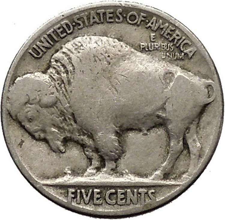 1925 BUFFALO NICKEL 5 Cents of United States of America USA Antique Coin i43671