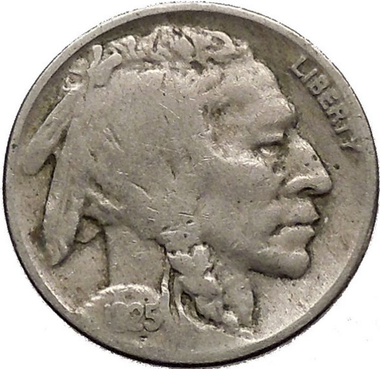 1925 BUFFALO NICKEL 5 Cents of United States of America USA Antique Coin i43671