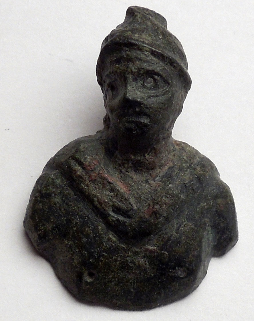 Ancient Roman MARS BUST Miniature Amulet of Protection Figure of Soldier i44981