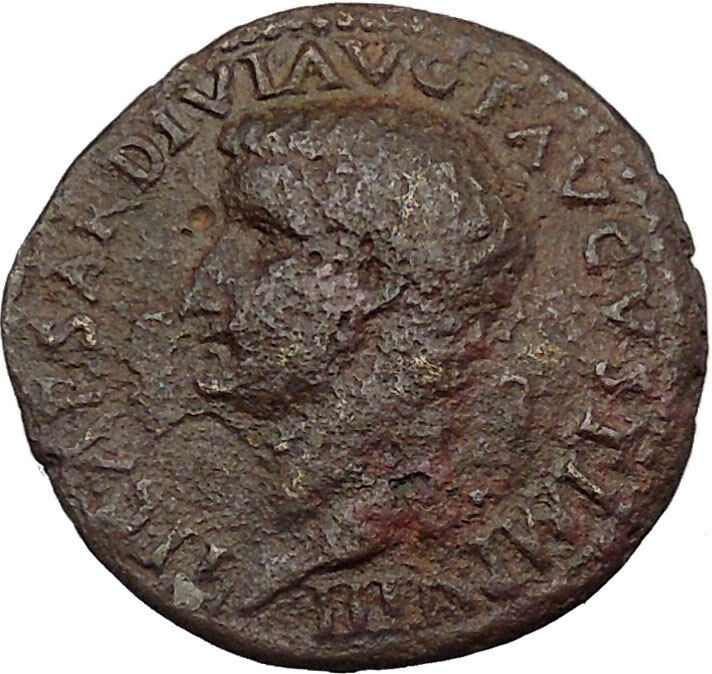 TIBERIUS Restitution under Titus 79AD Authentic Ancient Roman Coin Rome i46368