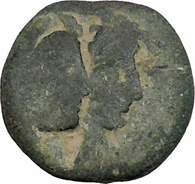 ARETAS IV & SHAQUILAT Arab Kingdom of Nabataea PETRA Ancient Greek Coin i47384