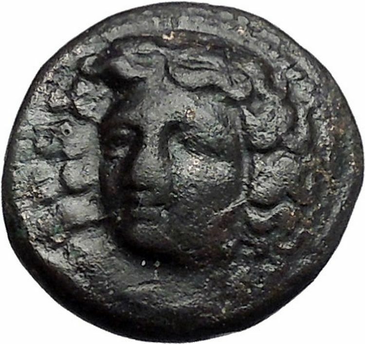 LARISSA in THESSALY 350BC NYMPH & HORSEMAN Authentic Ancient Greek Coin i49153