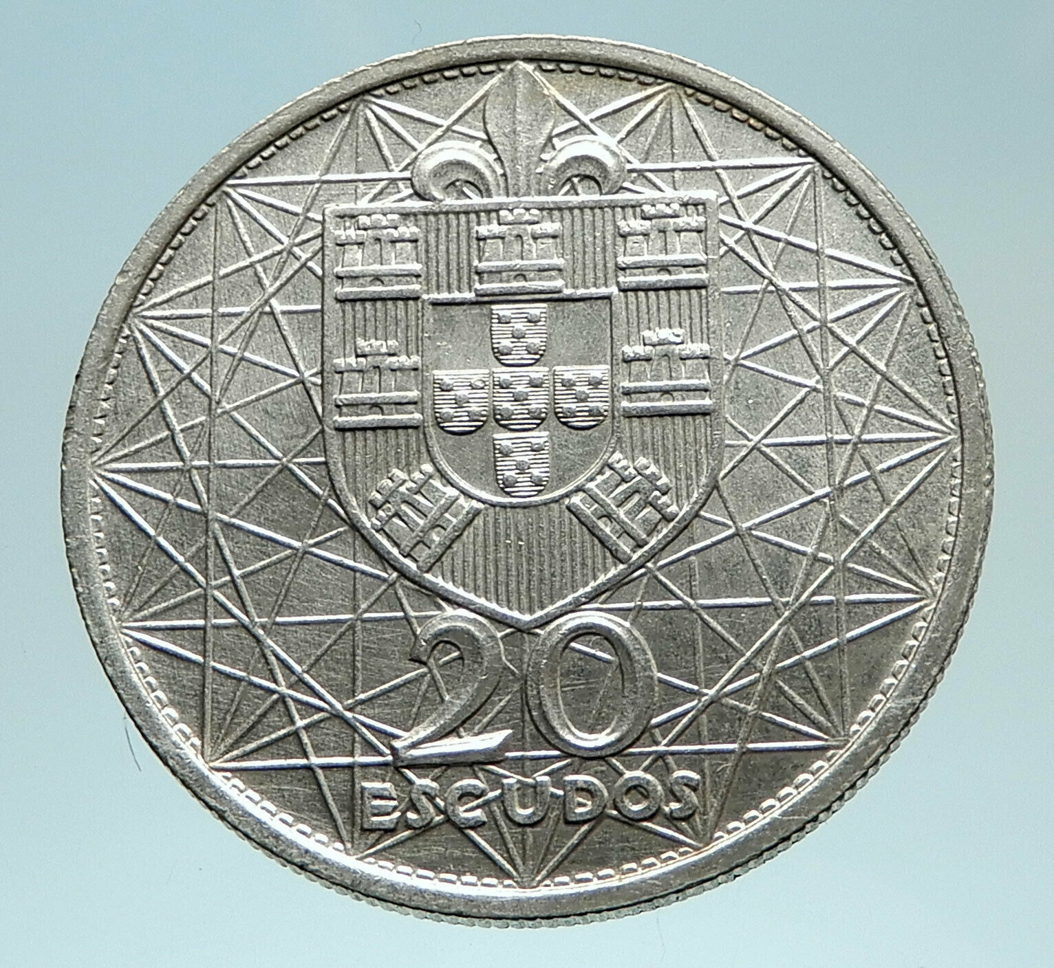 1966 PORTUGAL w Opening of SALAZAR BRIDGE Genuine Silver 20 Escudos Coin i76200