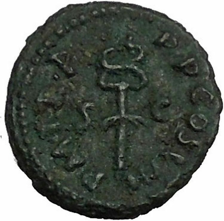 VESPASIAN 77AD Rare Quadrans Globe Caduceus Rome Ancient Roman Coin i52675