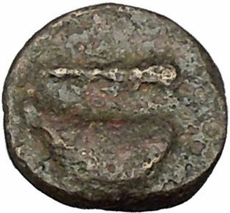 Grynion / Gyrneion in Aeolis 300BC Apollo Mussel Shell Club Greek Coin i52015