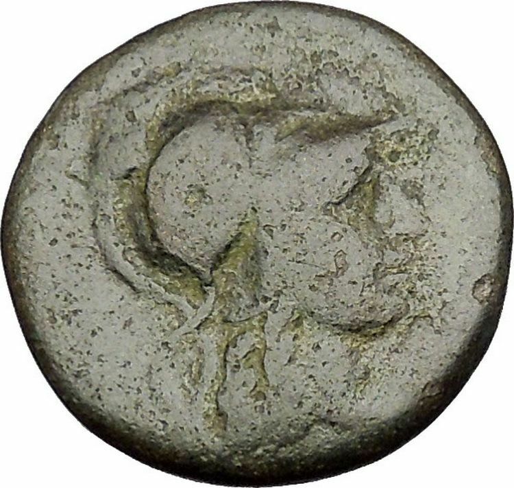 PERGAMON in MYSIA 133BC Athena Trophy Helmet Authentic Ancient Greek Coin i51996