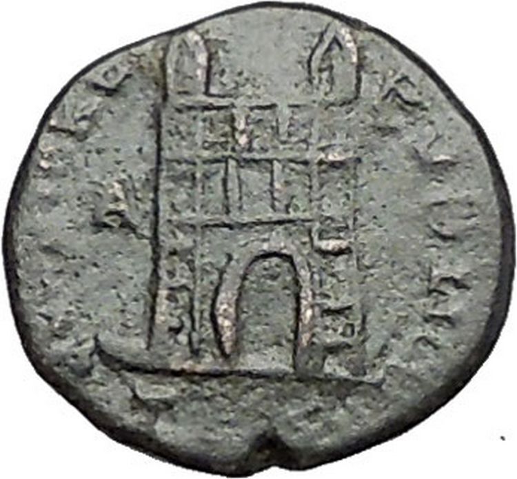 Valentinian II 388AD Rare Authentic Ancient Roman Coin City gate i55884