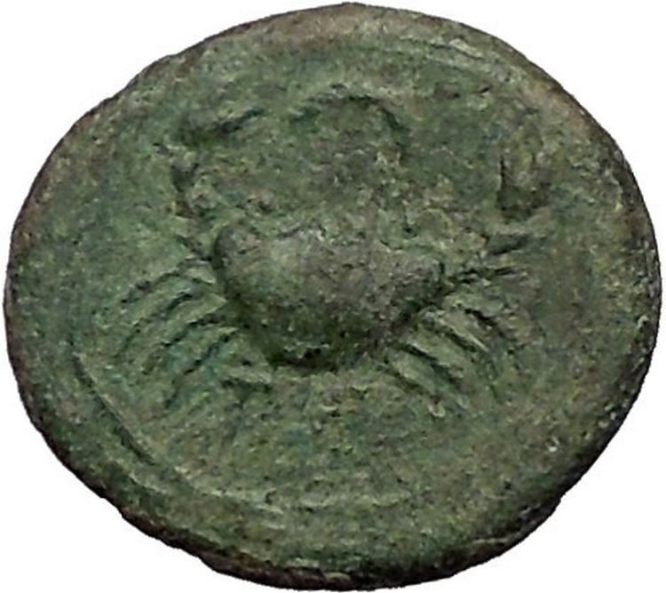 TERINA in BRUTTIUM 350BC Nymph Crab Crescent Authentic Ancient Greek Coin i57250