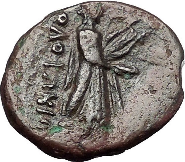 KOLOPHON in IONIA 50BC Poet Homer of ODYSSEY Apollo Ancient Greek Coin i55351