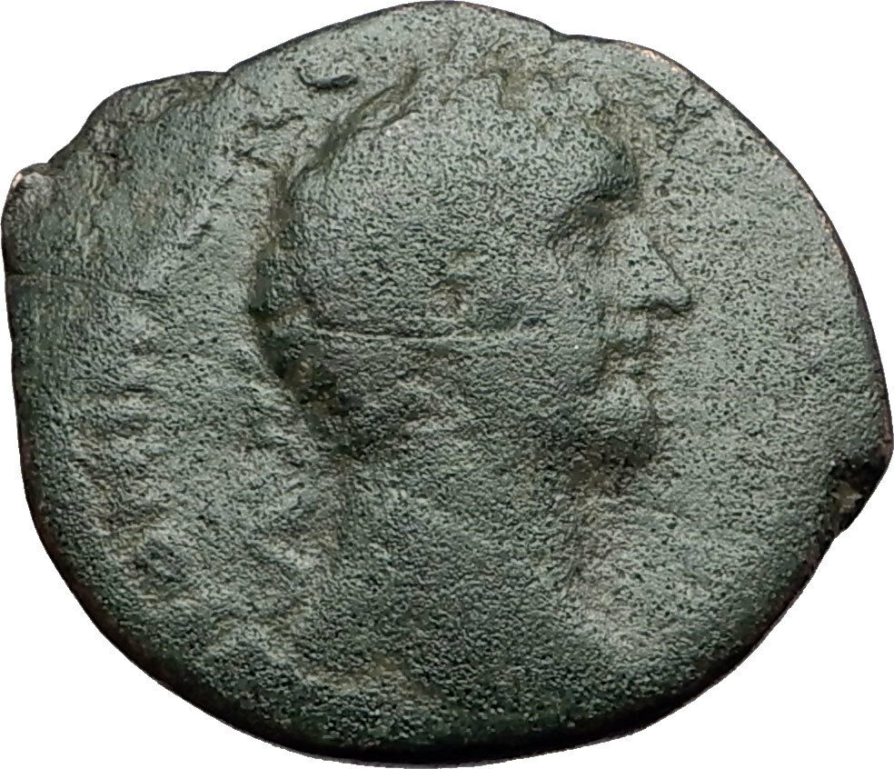 ANTONINUS PIUS 158AD Rome TEMPLE SHRINE Cult Statue Ancient Roman Coin i59546