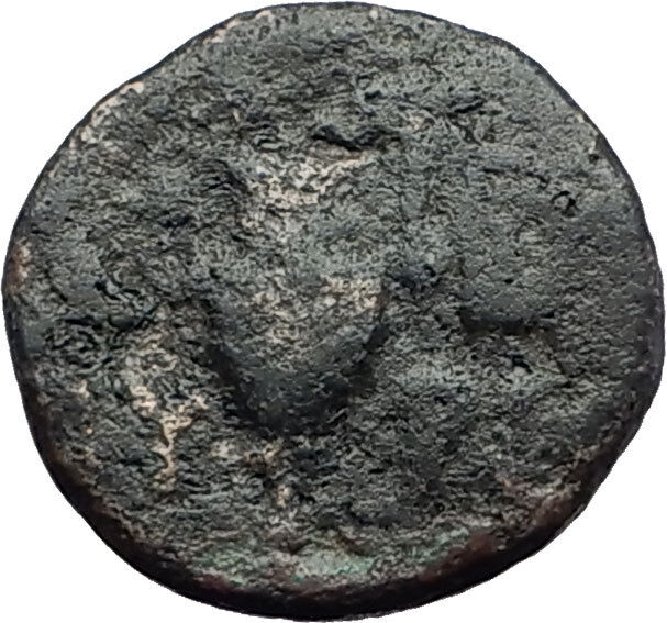 MYRINA in AEOLIS 2-1cBC Authentic Ancient Greek Coin APOLLO AMPHORA LYRE i63123