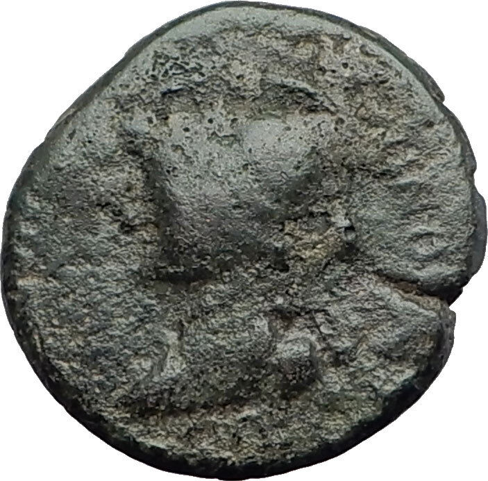 AIGAI in AEOLIS 1stCenAD Authentic Ancient Greek Coin ATHENA and ZEUS i63692