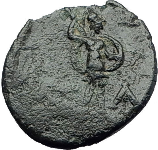 TEMNOS in AEOLIS 2-1CenBC ATHENA PROMACHOS Authentic Ancient Greek Coin i64357