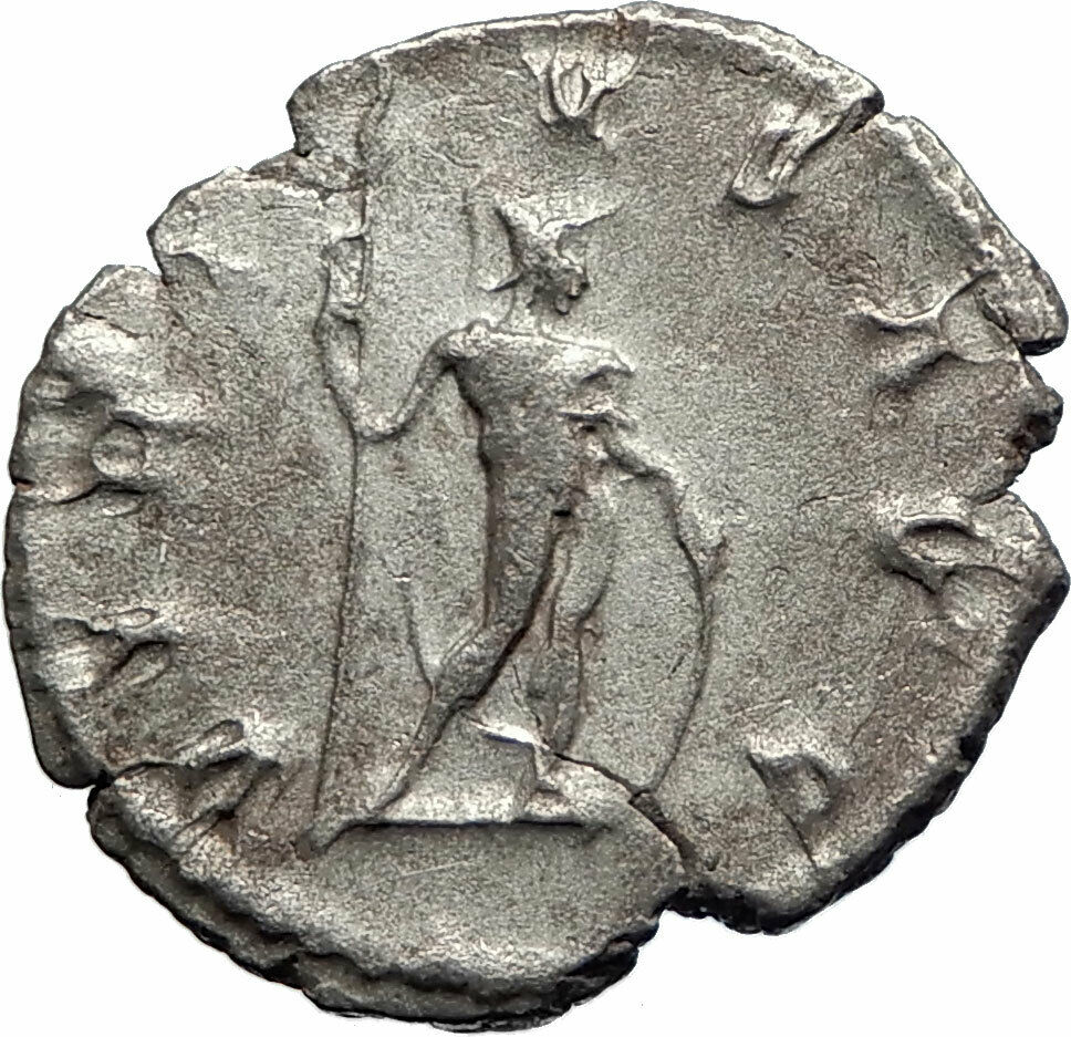 POSTUMUS Authentic Ancient 262AD Billon Silver Genuine Roman Coin VIRTUS i74879