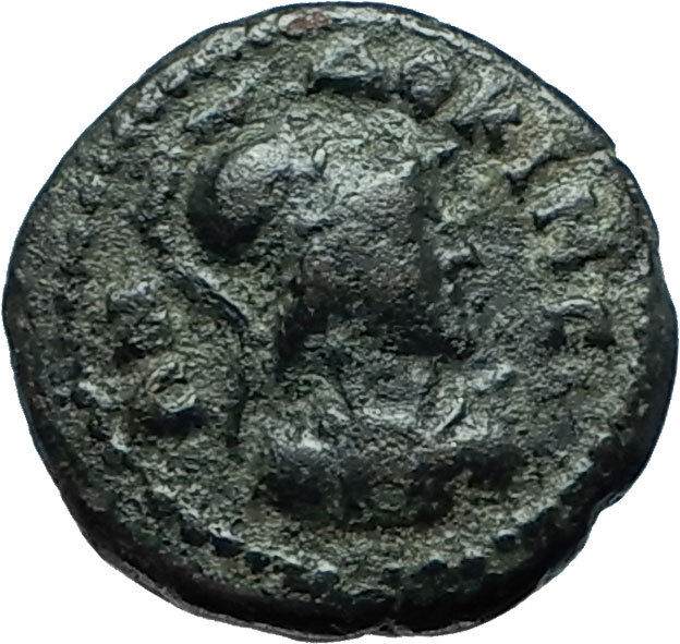 Laodikeia in Phrygia 50AD Authentic Ancient Greek Coin ATHENA & MOUNTAIN i66168