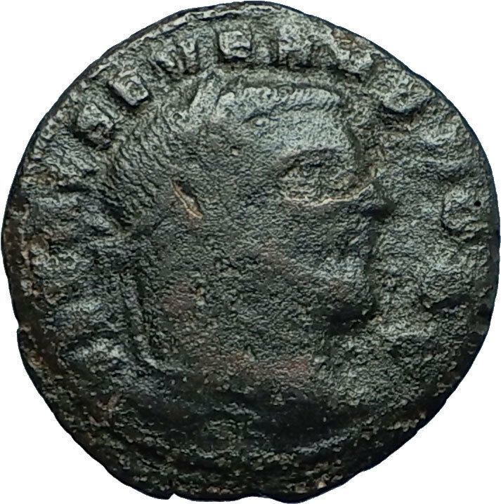 SEVERUS II 305AD Rare Quarter Follis Authentic Ancient Roman Coin GENIUS i66341