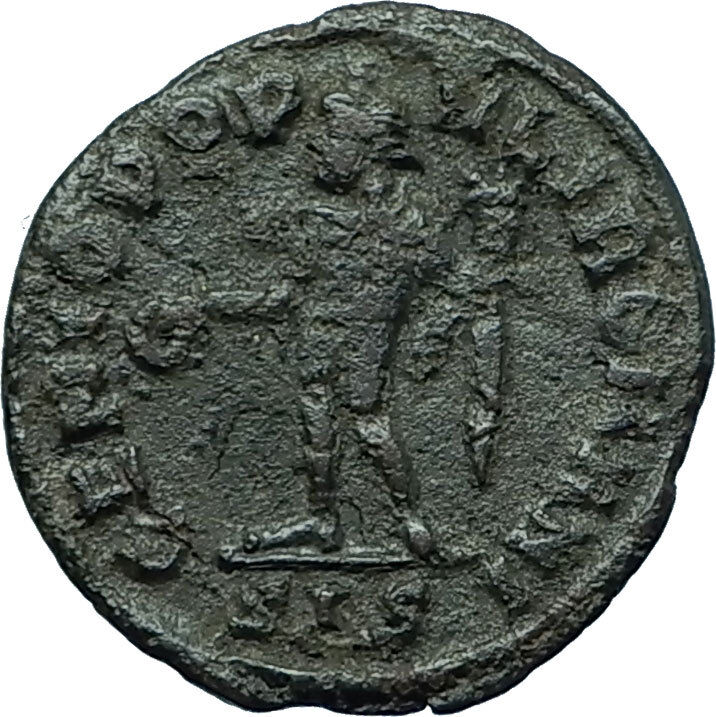 SEVERUS II 305AD Rare Quarter Follis Authentic Ancient Roman Coin GENIUS i66341