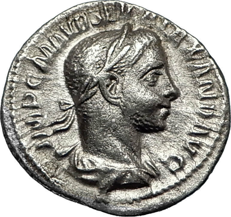 SEVERUS ALEXANDER 226AD Rome Authentic Ancient Silver Roman Coin Altar i67037