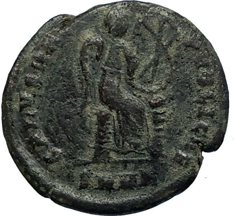 EUDOXIA Arcadius Wife 401AD Authentic Ancient Roman Coin VICTORY CHI-RHO i67502