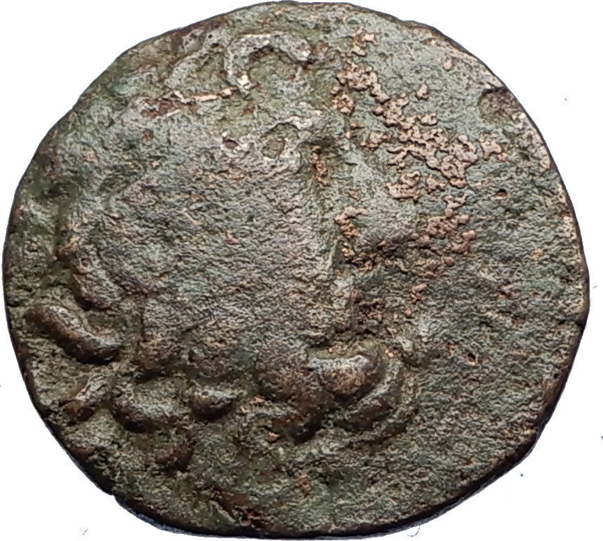 PERGAMON in Mysia 100BC Ancient Greek Coin ASCLEPIUS & SERPENT OMPHALOS i69234