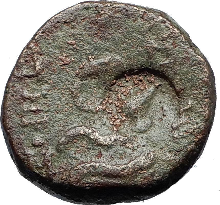 PERGAMON in Mysia 100BC Ancient Greek Coin ASCLEPIUS & SERPENT OMPHALOS i69234