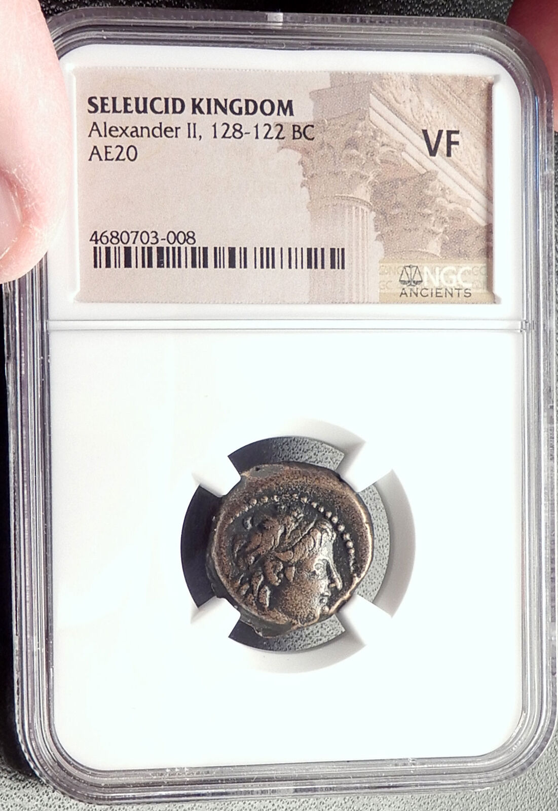 ALEXANDER II Zabinas Ancient 128BC Seleukid Greek Coin w DIONYSUS - NGC i69145