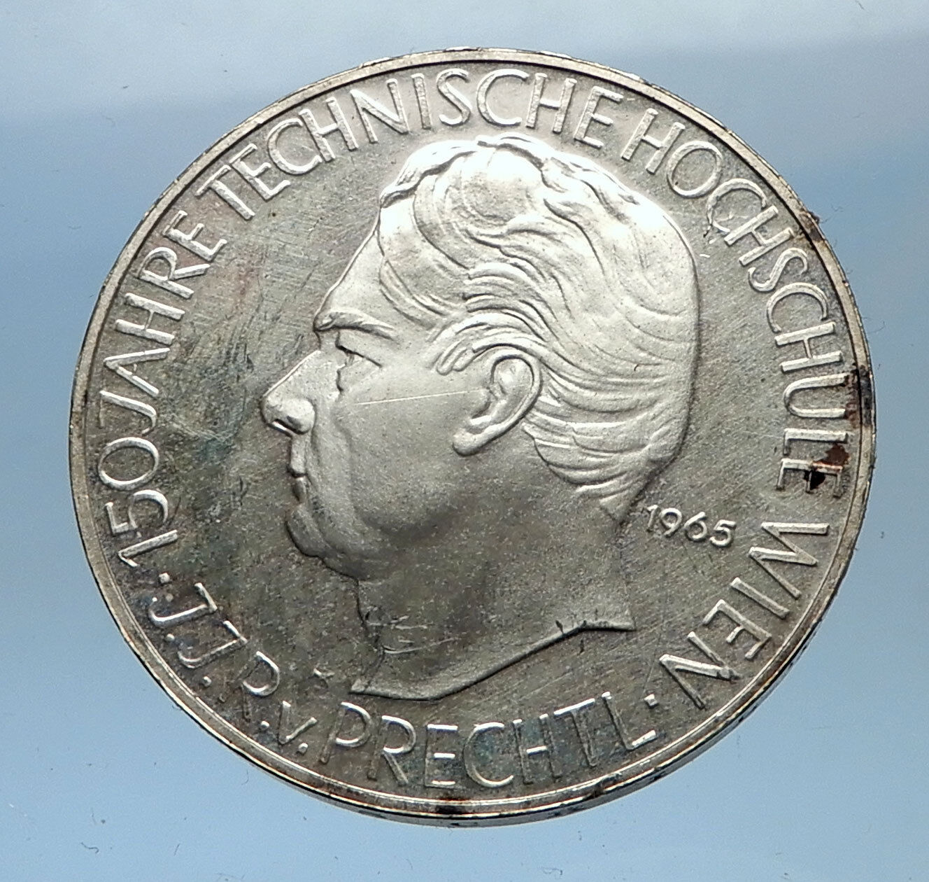 1965 AUSTRIA 150th Vienna Institute of Technology Silver Austrian Coin i68969