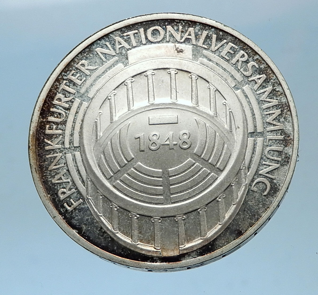 1973 GERMANY Proof Silver 5 Mark German Coin FRANFURT PARLIAMENT BUILDING i68591