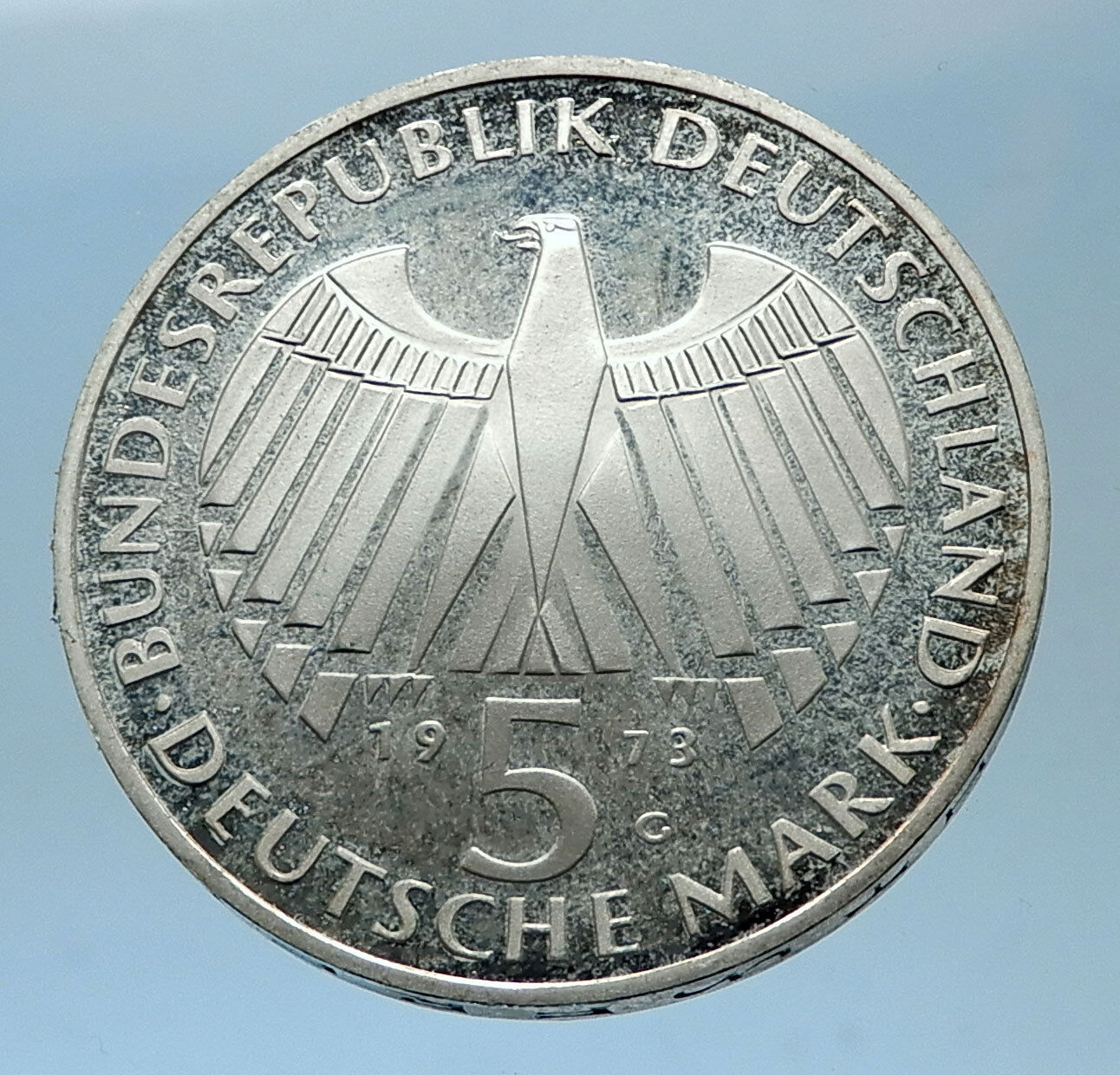 1973 GERMANY Proof Silver 5 Mark German Coin FRANFURT PARLIAMENT BUILDING i68591