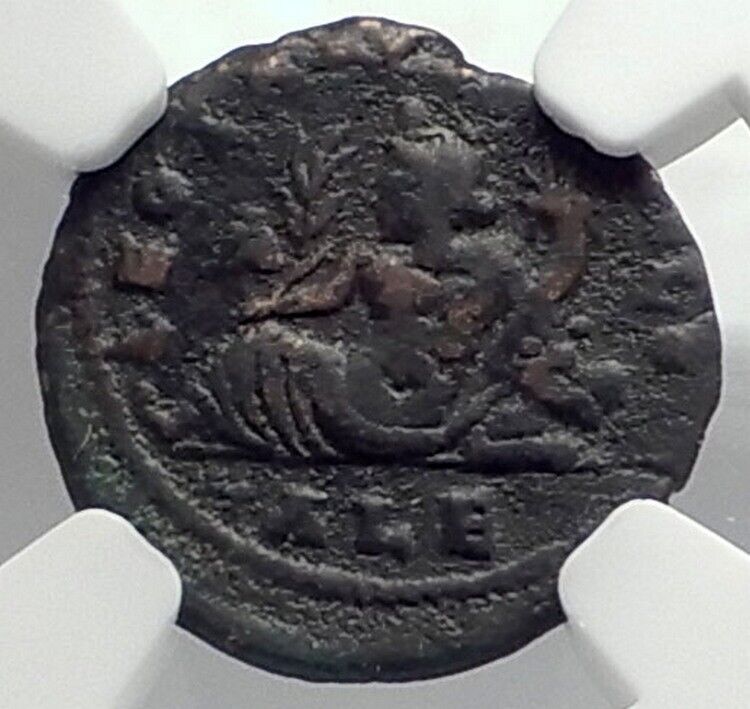 Ancient ROMAN Pagan FESTIVAL OF ISIS ? Ancient Coin w SERAPIS & NILE NGC i77381